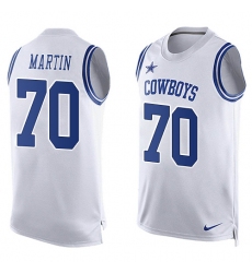 Men's Nike Dallas Cowboys #70 Zack Martin Limited White Player Name & Number Tank Top NFL Jersey