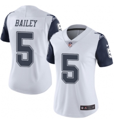 Women's Nike Dallas Cowboys #5 Dan Bailey Limited White Rush Vapor Untouchable NFL Jersey
