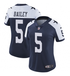 Women's Nike Dallas Cowboys #5 Dan Bailey Navy Blue Throwback Alternate Vapor Untouchable Limited Player NFL Jersey