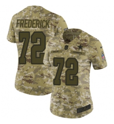 Women's Nike Dallas Cowboys #72 Travis Frederick Limited Camo 2018 Salute to Service NFL Jersey