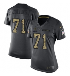 Women's Nike Dallas Cowboys #71 La'el Collins Limited Black 2016 Salute to Service NFL Jersey