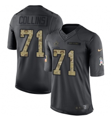Youth Nike Dallas Cowboys #71 La'el Collins Limited Black 2016 Salute to Service NFL Jersey