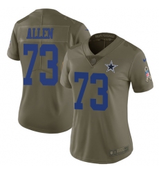 Women's Nike Dallas Cowboys #73 Larry Allen Limited Olive 2017 Salute to Service NFL Jersey