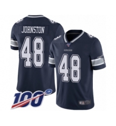 Men's Dallas Cowboys #48 Daryl Johnston Navy Blue Team Color Vapor Untouchable Limited Player 100th Season Football Jersey