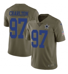 Men's Nike Dallas Cowboys #97 Taco Charlton Limited Olive 2017 Salute to Service NFL Jersey