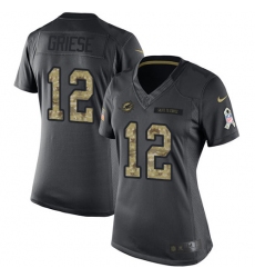 Women's Nike Miami Dolphins #12 Bob Griese Limited Black 2016 Salute to Service NFL Jersey