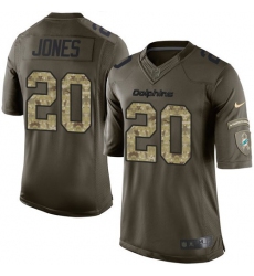 Men's Nike Miami Dolphins #20 Reshad Jones Elite Green Salute to Service NFL Jersey