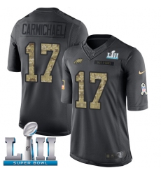 Men's Nike Philadelphia Eagles #17 Harold Carmichael Limited Black 2016 Salute to Service Super Bowl LII NFL Jersey
