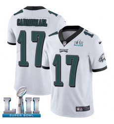 Men's Nike Philadelphia Eagles #17 Harold Carmichael White Vapor Untouchable Limited Player Super Bowl LII NFL Jersey