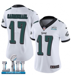 Women's Nike Philadelphia Eagles #17 Harold Carmichael White Vapor Untouchable Limited Player Super Bowl LII NFL Jersey