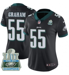 Women's Nike Philadelphia Eagles #55 Brandon Graham Black Alternate Vapor Untouchable Limited Player Super Bowl LII Champions NFL Jersey