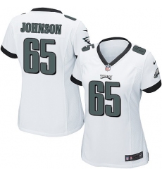 Women's Nike Philadelphia Eagles #65 Lane Johnson Game White NFL Jersey