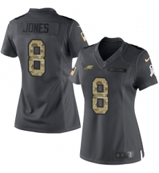 Women's Nike Philadelphia Eagles #8 Donnie Jones Limited Black 2016 Salute to Service NFL Jersey