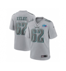 Men's Philadelphia Eagles #62 Jason Kelce Gray Super Bowl LVII Atmosphere Fashion Stitched Game Jersey