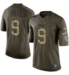 Men's Nike Philadelphia Eagles #9 Nick Foles Elite Green Salute to Service NFL Jersey