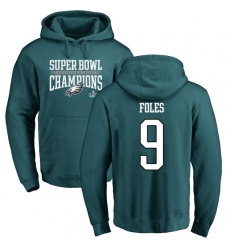 Nike Philadelphia Eagles #9 Nick Foles Green Super Bowl LII Champions Pullover Hoodie