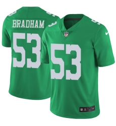 Men's Nike Philadelphia Eagles #53 Nigel Bradham Limited Green Rush Vapor Untouchable NFL Jersey