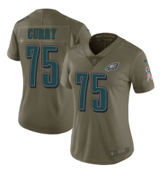 Women's Nike Philadelphia Eagles #75 Vinny Curry Limited Olive 2017 Salute to Service NFL Jersey