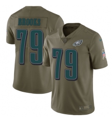 Youth Nike Philadelphia Eagles #79 Brandon Brooks Limited Olive 2017 Salute to Service NFL Jersey