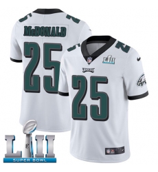 Men's Nike Philadelphia Eagles #25 Tommy McDonald White Vapor Untouchable Limited Player Super Bowl LII NFL Jersey