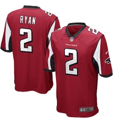 Men's Nike Atlanta Falcons #2 Matt Ryan Game Red Team Color NFL Jersey