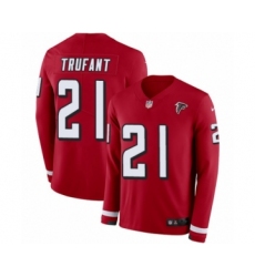 Youth Nike Atlanta Falcons #21 Desmond Trufant Limited Red Therma Long Sleeve NFL Jersey