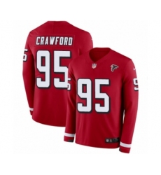 Men's Nike Atlanta Falcons #95 Jack Crawford Limited Red Therma Long Sleeve NFL Jersey