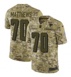 Youth Nike Atlanta Falcons #70 Jake Matthews Limited Camo 2018 Salute to Service NFL Jersey