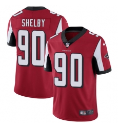 Men's Nike Atlanta Falcons #90 Derrick Shelby Red Team Color Vapor Untouchable Limited Player NFL Jersey