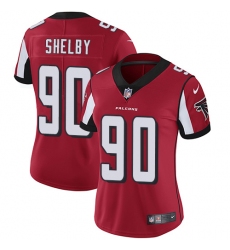 Women's Nike Atlanta Falcons #90 Derrick Shelby Red Team Color Vapor Untouchable Limited Player NFL Jersey