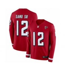 Youth Nike Atlanta Falcons #12 Mohamed Sanu Limited Red Therma Long Sleeve NFL Jersey