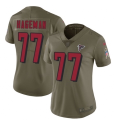 Women's Nike Atlanta Falcons #77 Ra'Shede Hageman Limited Olive 2017 Salute to Service NFL Jersey
