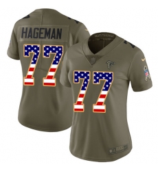Women's Nike Atlanta Falcons #77 Ra'Shede Hageman Limited Olive/USA Flag 2017 Salute to Service NFL Jersey