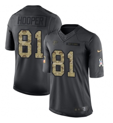 Youth Nike Atlanta Falcons #81 Austin Hooper Limited Black 2016 Salute to Service NFL Jersey