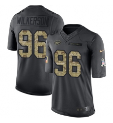 Men's Nike New York Jets #96 Muhammad Wilkerson Limited Black 2016 Salute to Service NFL Jersey