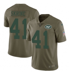Youth Nike New York Jets #41 Buster Skrine Limited Olive 2017 Salute to Service NFL Jersey