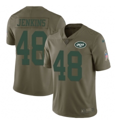 Youth Nike New York Jets #48 Jordan Jenkins Limited Olive 2017 Salute to Service NFL Jersey