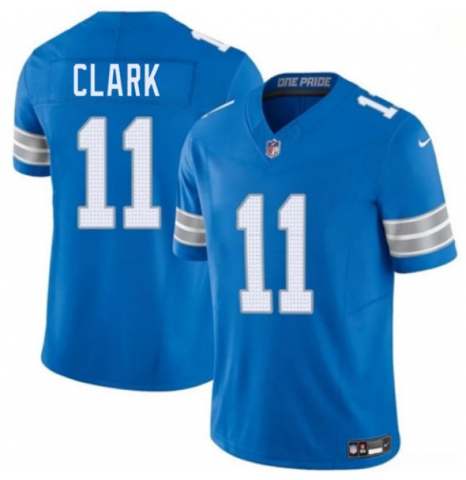 Men's Detroit Lions #11 Damone Clark Blue 2026 F.U.S.E. Vapor Limited Football Stitched Game Jersey