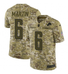 Youth Nike Detroit Lions #6 Sam Martin Limited Camo 2018 Salute to Service NFL Jersey