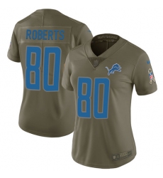 Women's Nike Detroit Lions #80 Michael Roberts Limited Olive 2017 Salute to Service NFL Jersey