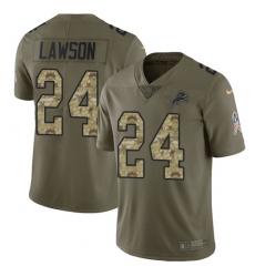 Men's Nike Detroit Lions #24 Nevin Lawson Limited Olive/Camo Salute to Service NFL Jersey