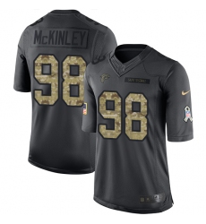 Men's Nike Atlanta Falcons #98 Takkarist McKinley Limited Black 2016 Salute to Service NFL Jersey