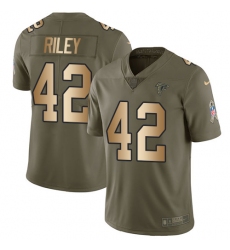 Youth Nike Atlanta Falcons #42 Duke Riley Limited Olive/Gold 2017 Salute to Service NFL Jersey