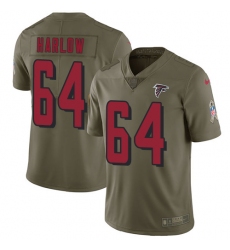 Men's Nike Atlanta Falcons #64 Sean Harlow Limited Olive 2017 Salute to Service NFL Jersey