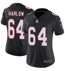 Women's Nike Atlanta Falcons #64 Sean Harlow Black Alternate Vapor Untouchable Limited Player NFL Jersey