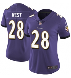 Women's Nike Baltimore Ravens #28 Terrance West Purple Team Color Vapor Untouchable Limited Player NFL Jersey