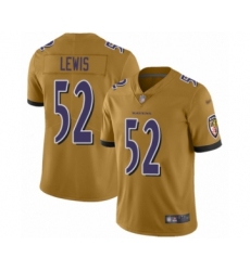 Women's Baltimore Ravens #52 Ray Lewis Limited Gold Inverted Legend Football Jersey