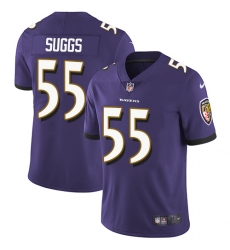 Youth Nike Baltimore Ravens #55 Terrell Suggs Purple Team Color Vapor Untouchable Limited Player NFL Jersey