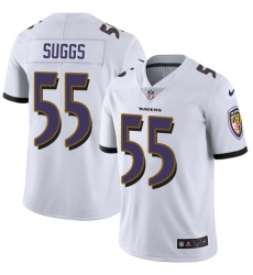 Youth Nike Baltimore Ravens #55 Terrell Suggs White Vapor Untouchable Limited Player NFL Jersey
