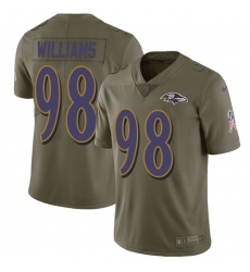 Youth Nike Baltimore Ravens #98 Brandon Williams Limited Olive 2017 Salute to Service NFL Jersey